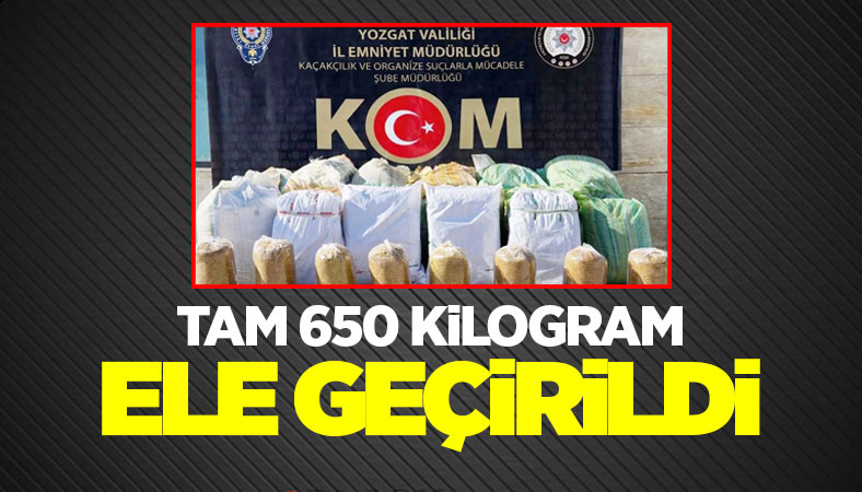 Saraykent'te 650 Kilogram tütün ele geçirildi
